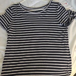 Nautica Navy and White Striped Short Sleeve Tee